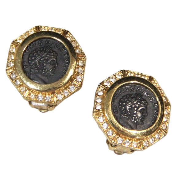 CINER FX COIN VINTAGE CLIP EARRINGS - Picture 1 of 3